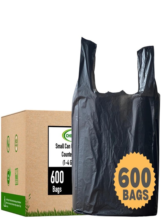CHEFNENO T-shirt Biodegradable Black Plastic Bag (600 ct.) Small Can Liners Thank You Grocery Shooping Size Doggy Poop Bags Compatible with Arm & Hammer Swivel Bin & Rake pooper scooper Multipurpose Bags - Image 1